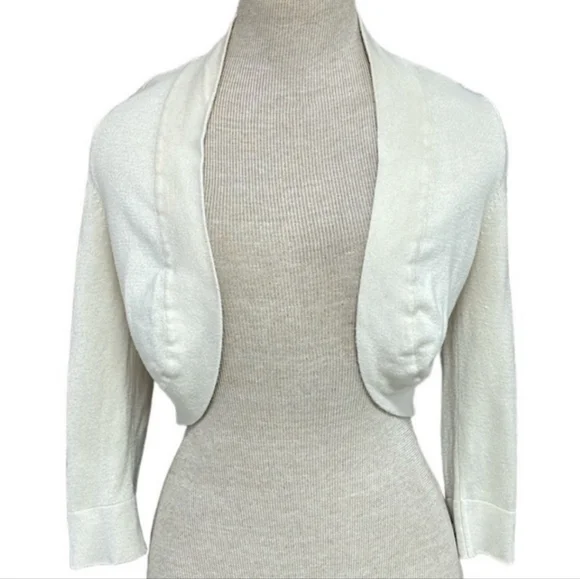 **SOLD**Eliza J Bolero Cardigan Women's Cropped Shrug Sweater Open Front XS - Picture 6 of 14